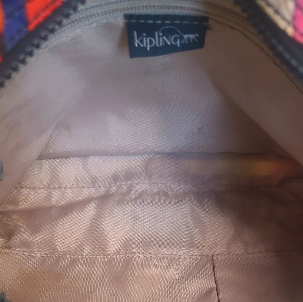 Kipling pink cream and yellow multicolor‎ swirl pattern crossbody shoulder bag